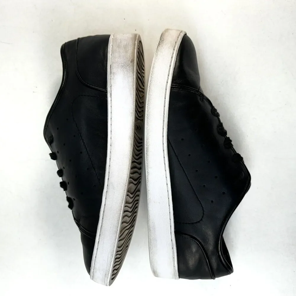 Vionic Keke Leather Lace Up Low Top Casual Shoes Black Women's Size 9.5